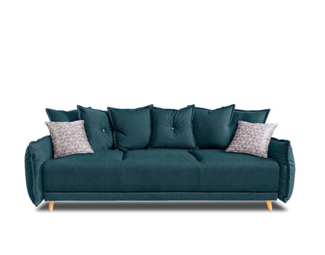 Lena - canapé 3 places convertible avec coffre au style scandinave