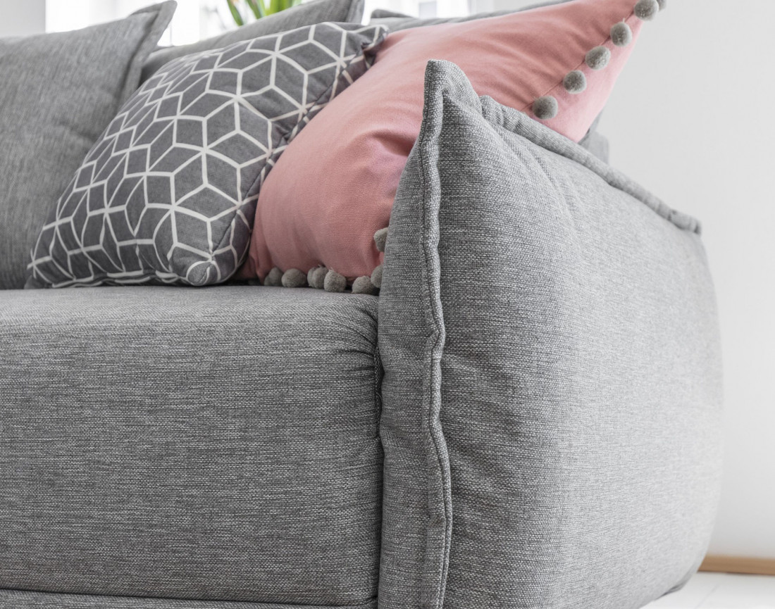 Lena - canapé d'angle convertible - avec coffre - style scandinave - 5 places - droit