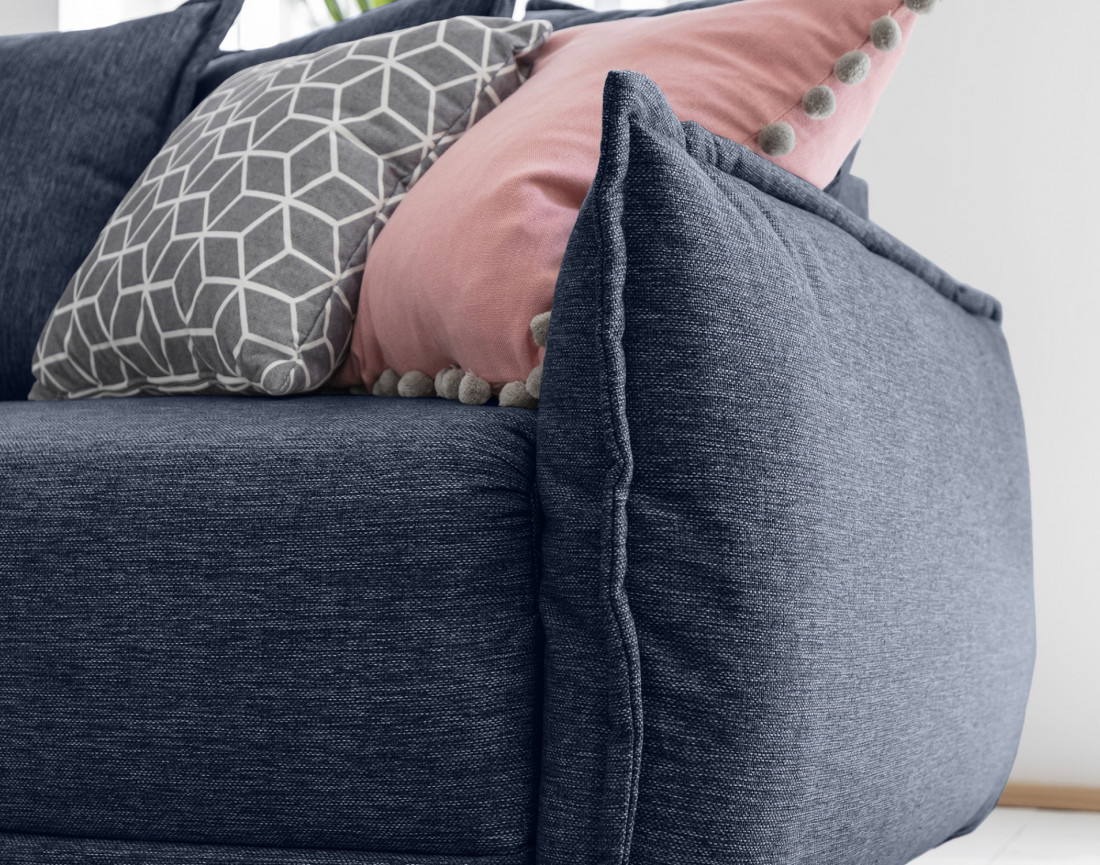 Lena - canapé d'angle convertible - avec coffre - style scandinave - 5 places - droit