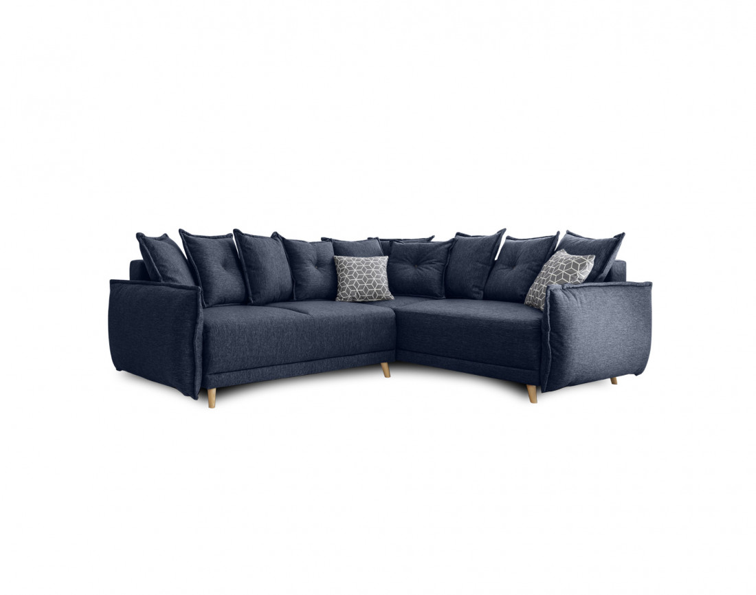 Lena - canapé d'angle convertible - avec coffre - style scandinave - 5 places - droit