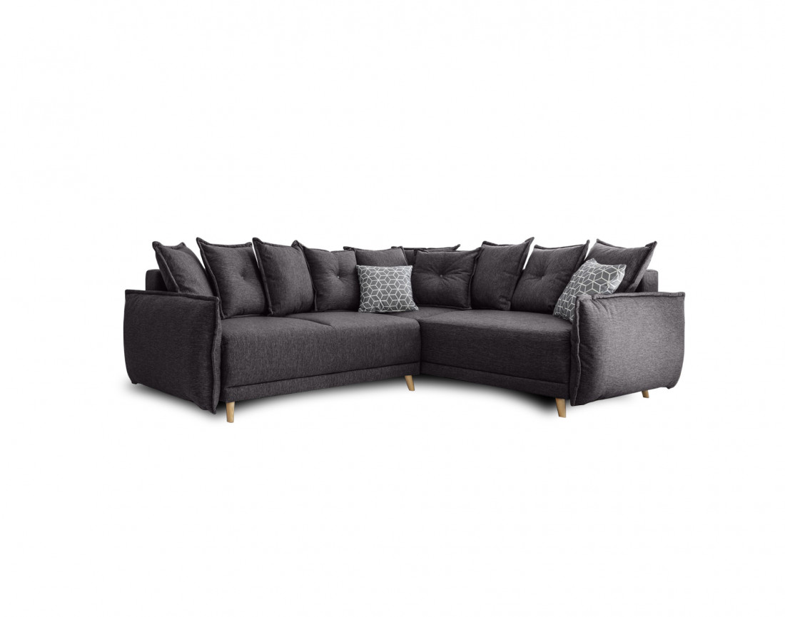 Lena - canapé d'angle convertible - avec coffre - style scandinave - 5 places - droit