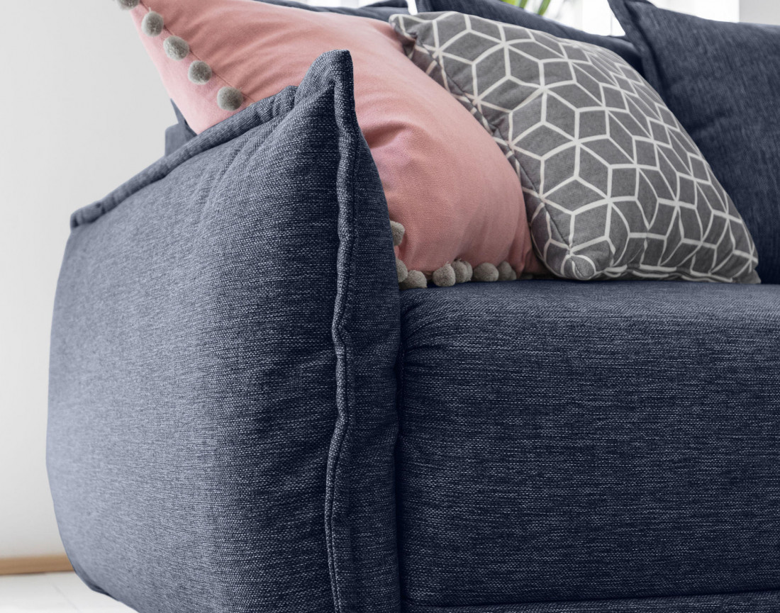 Canapé d'angle convertible Lena 5 places avec coffre style scandinave