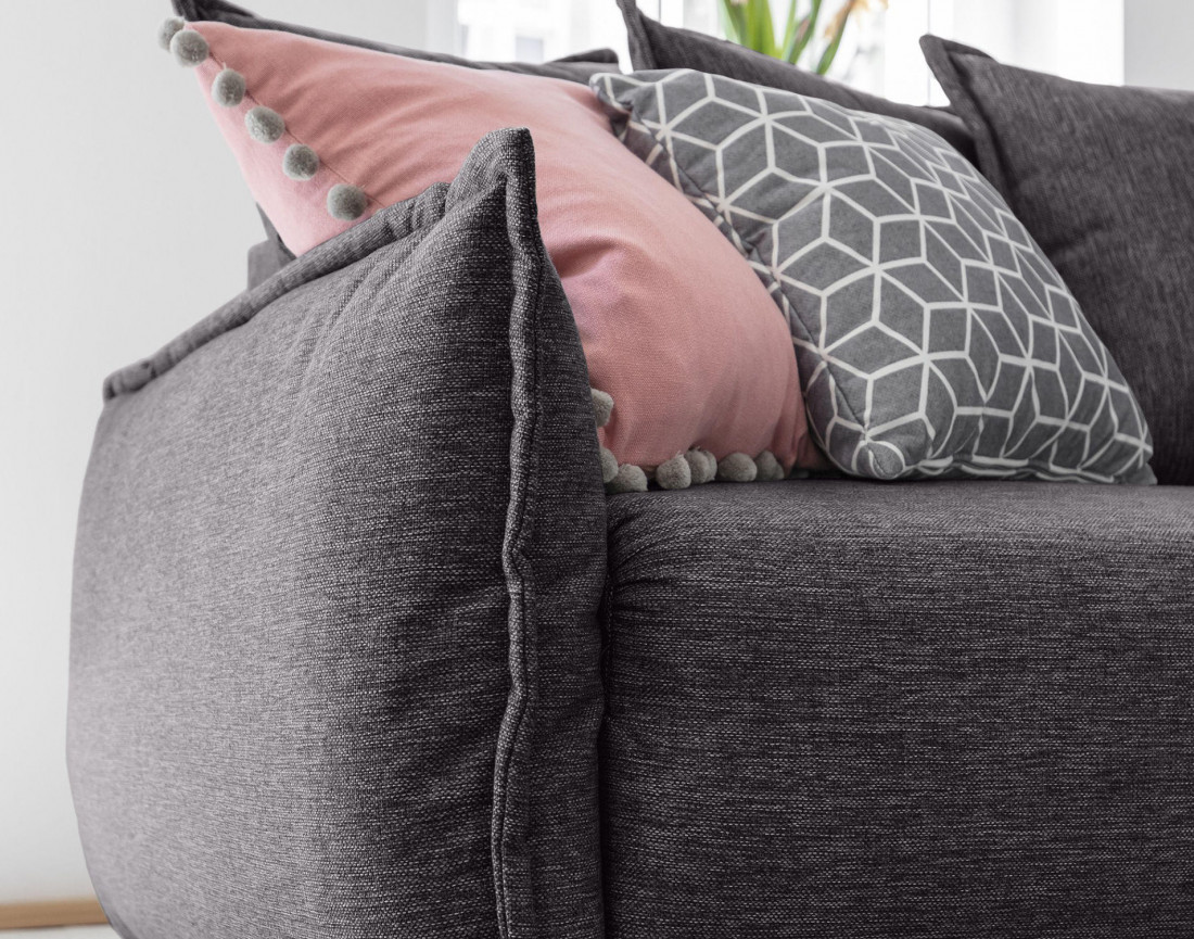 Canapé d'angle convertible Lena 5 places avec coffre style scandinave