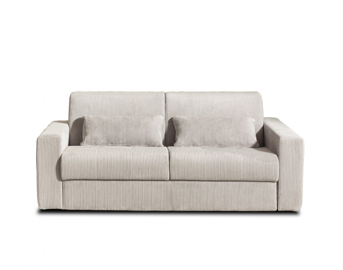 Canapé 3 places convertible express quotidien en velours côtelé Sacha