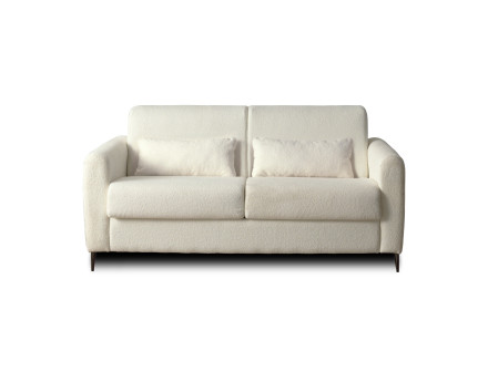 Owen - canapé 3 places convertible en tissu bouclette - couchage quotidien avec ouverture express