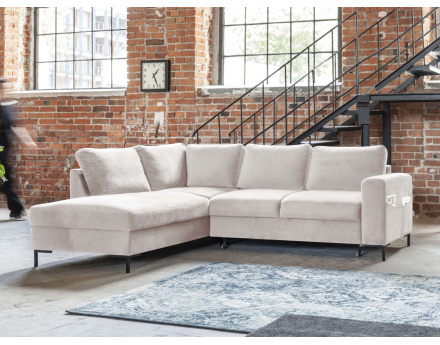 Canapé d'angle gauche 5 places convertible en velours