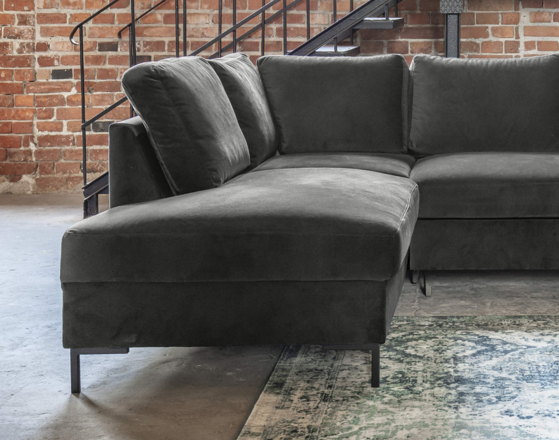 Canapé d'angle gauche 5 places convertible en velours