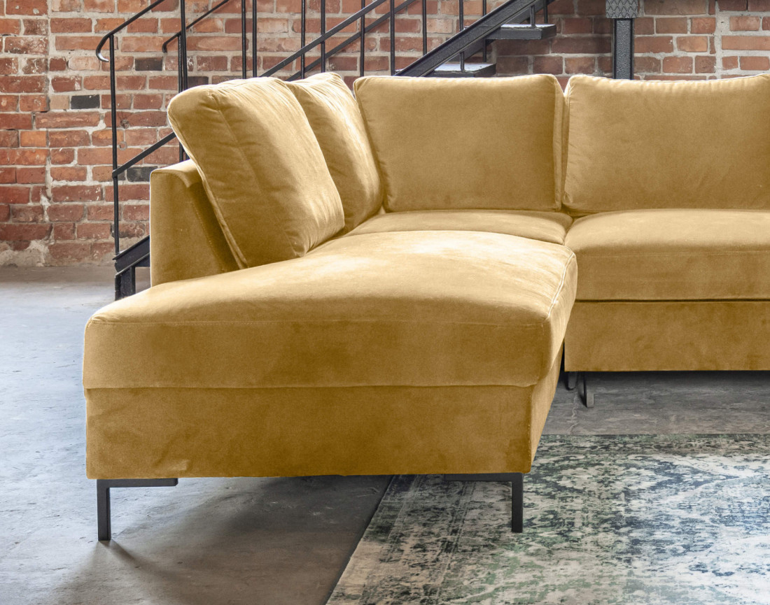 Canapé d'angle gauche 5 places convertible en velours