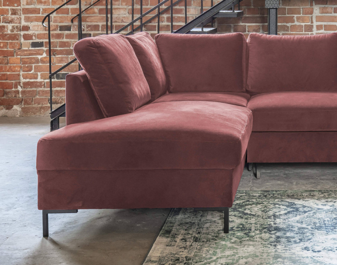 Canapé d'angle gauche 5 places convertible en velours