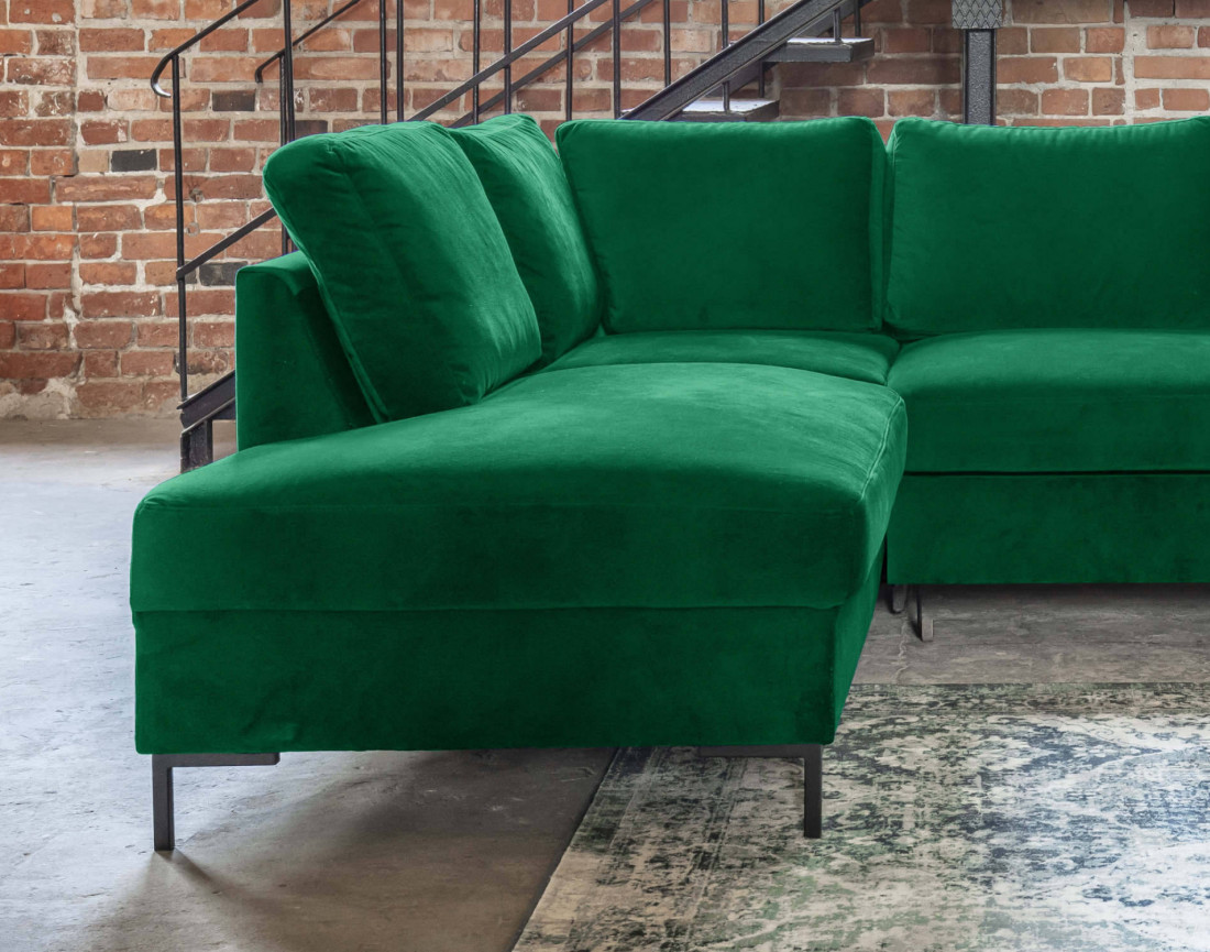 Canapé d'angle gauche 5 places convertible en velours