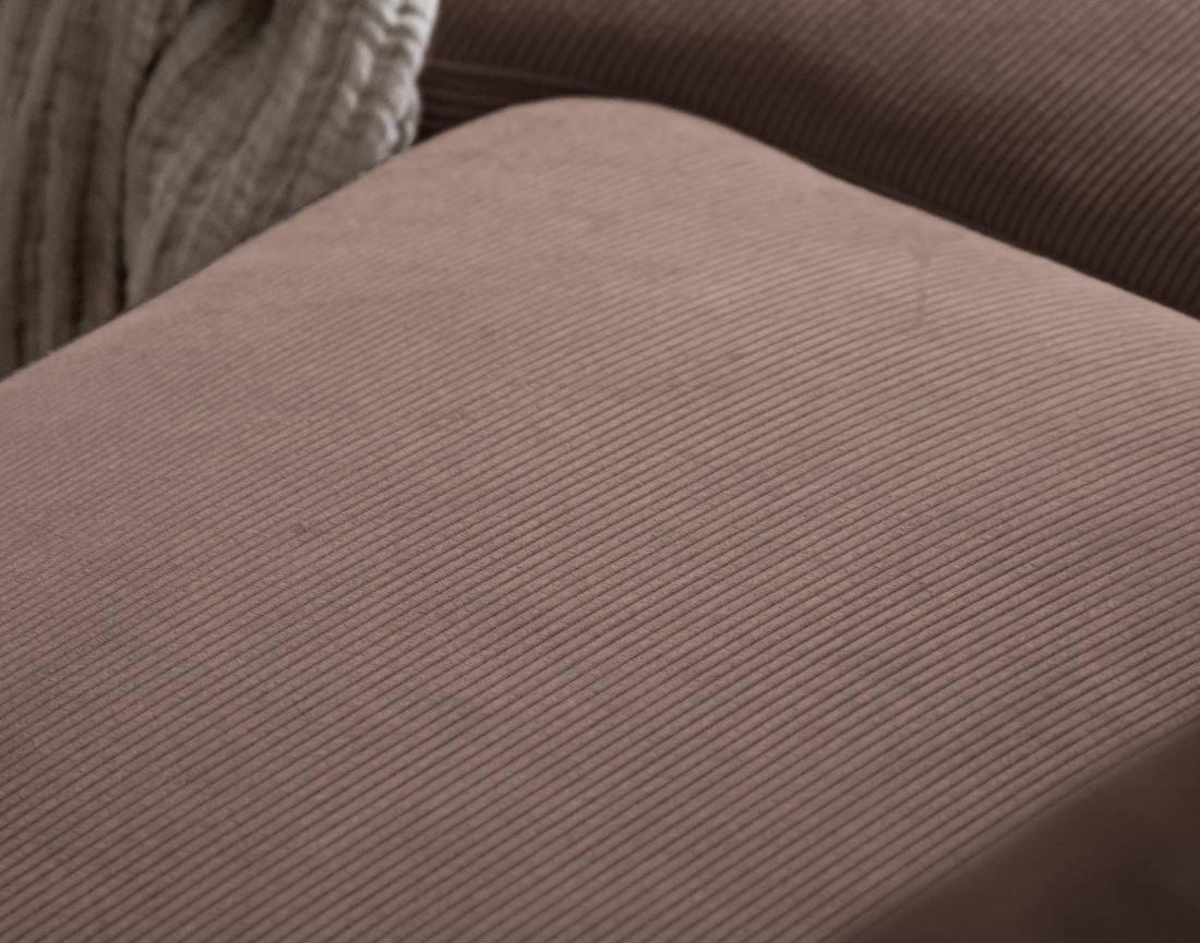 Canapé d'angle droit 5 places convertible en velours côtelé Lilly