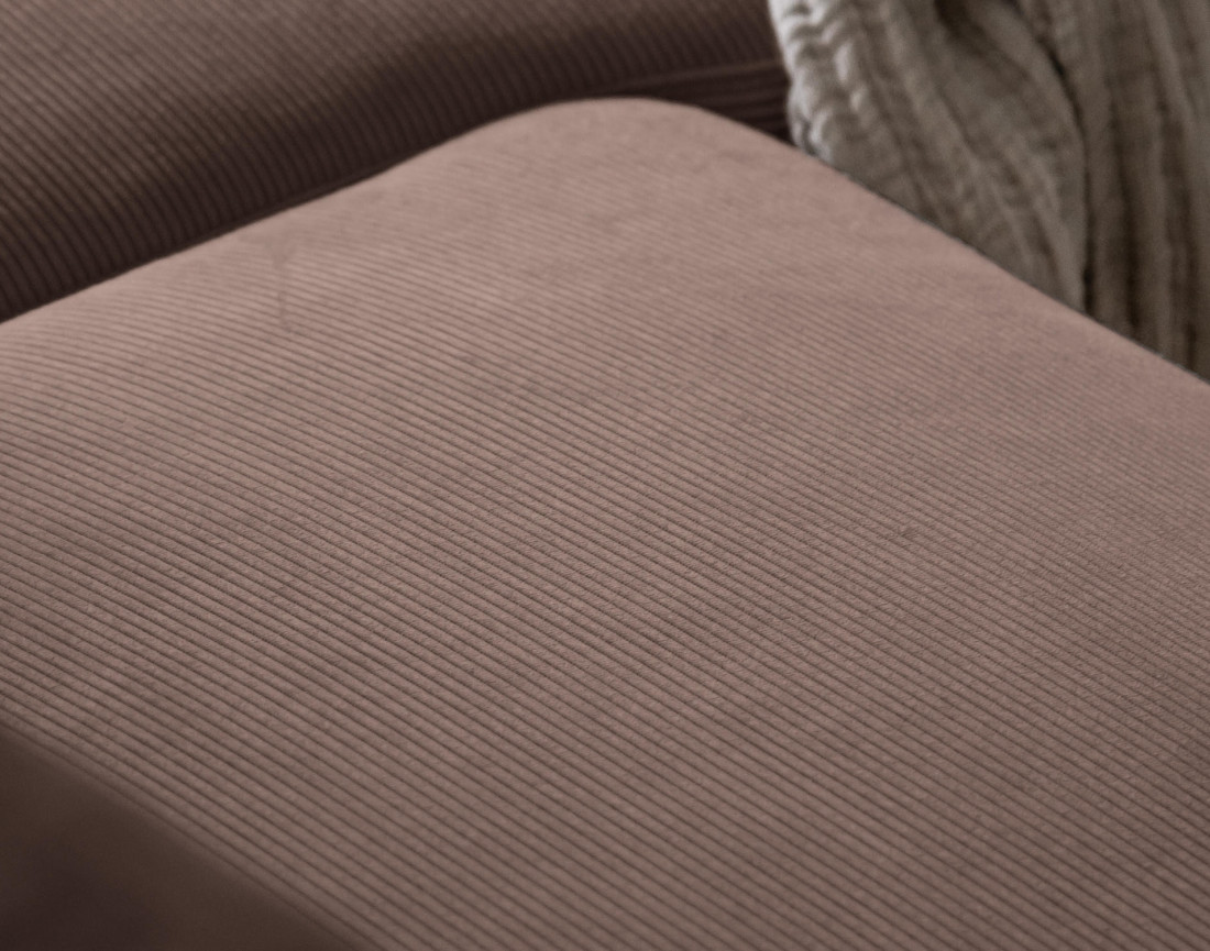 Canapé d'angle gauche 5 places convertible en velours côtelé Lilly