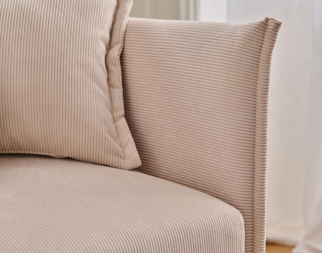 Valentina - canapé 3 places convertible avec coffre en velours côtelé - style contemporain