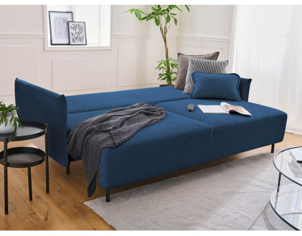 Valentina - canapé 3 places convertible avec coffre en velours côtelé - style contemporain