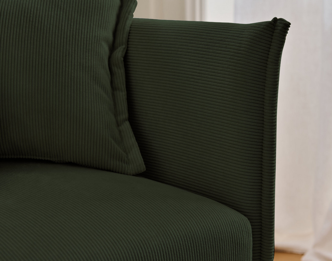 Valentina - canapé 3 places convertible avec coffre en velours côtelé - style contemporain