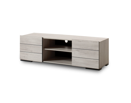 Maze - meuble TV bois gris - style contemporain - 160 cm