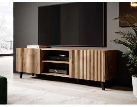 Come - meuble TV - bois - 2 portes et 2 niches 150 cm