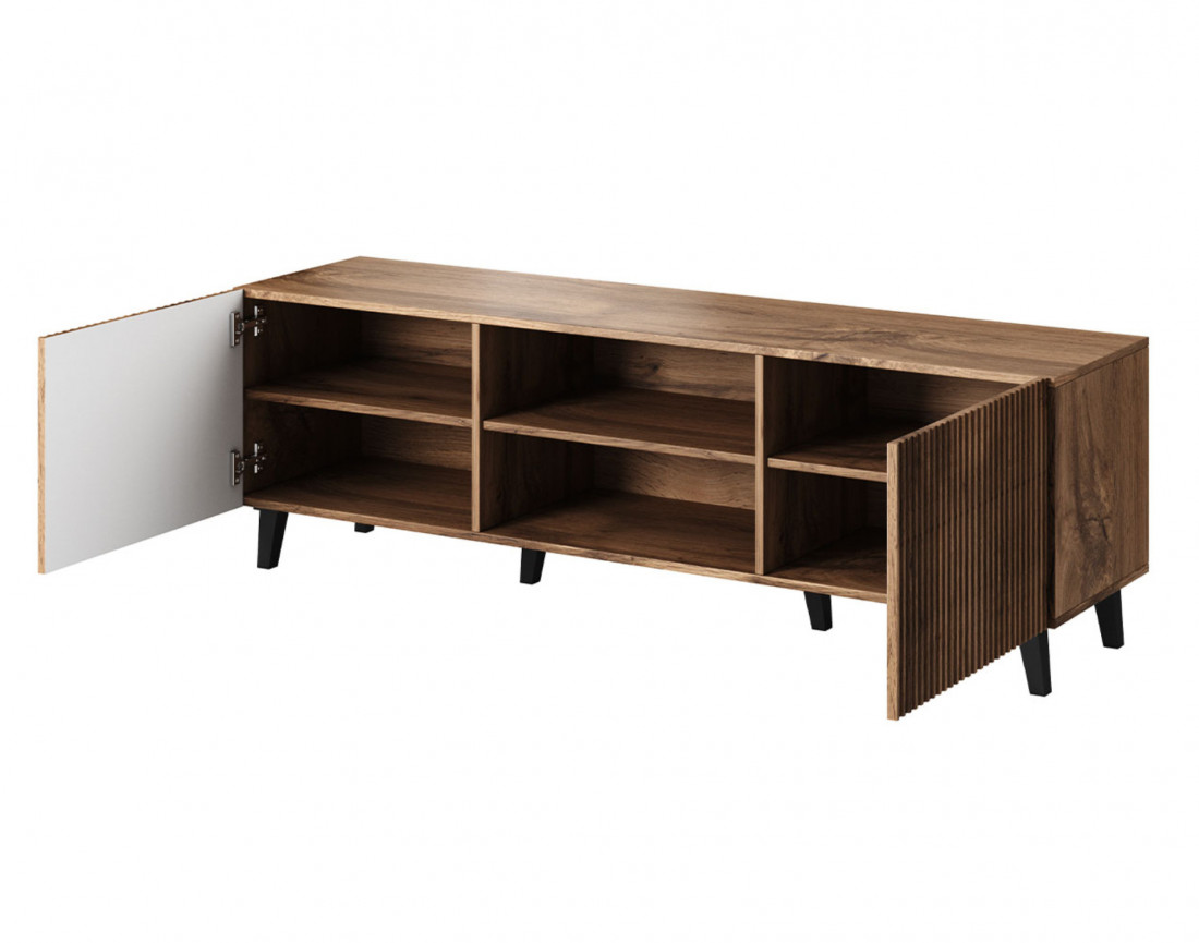 Come - meuble TV - bois - 2 portes et 2 niches 150 cm