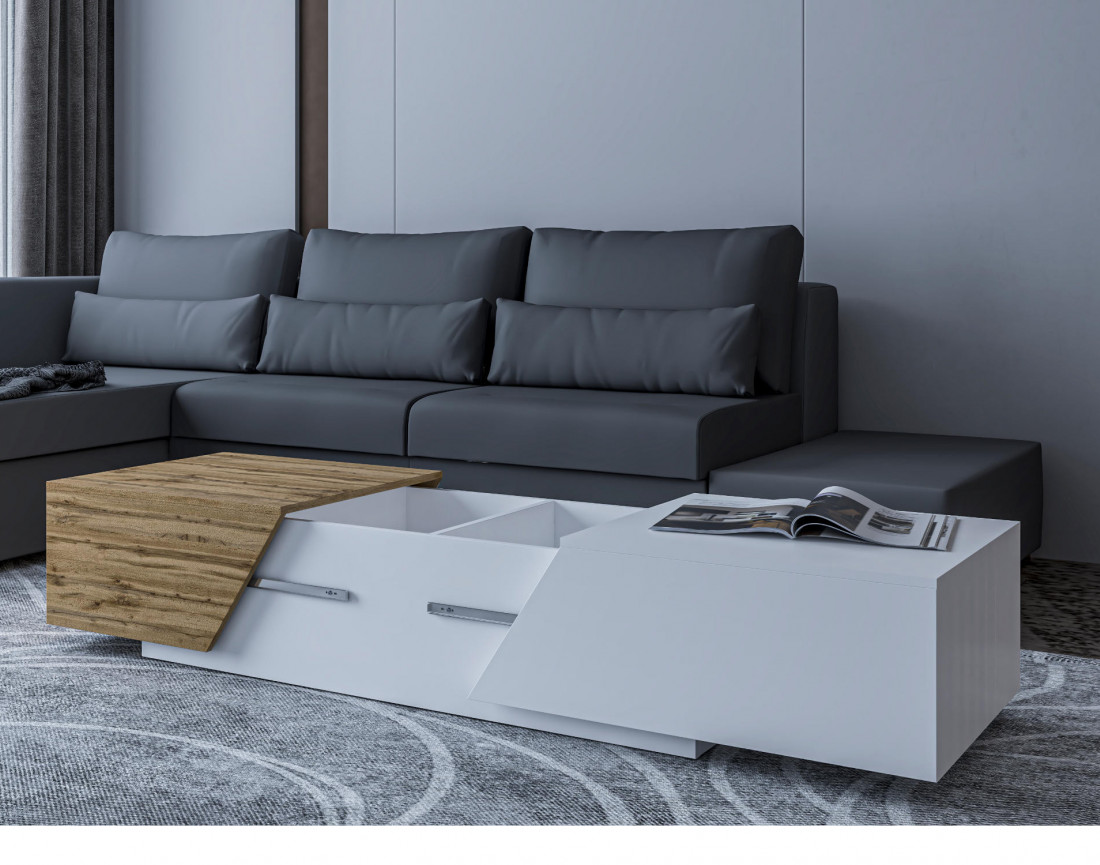 Pitt - Table basse - 124 cm - style industriel