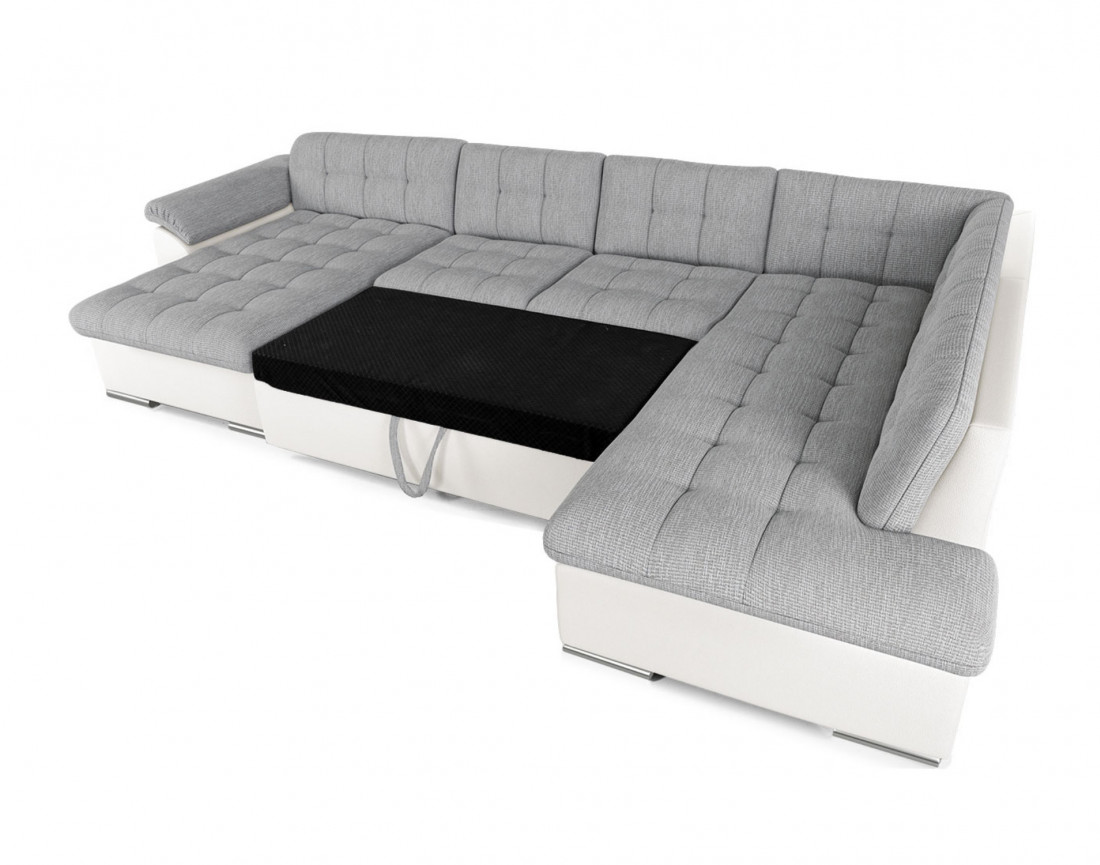 Chuck – canapé panoramique d'angle droit convertible avec coffre au style contemporain