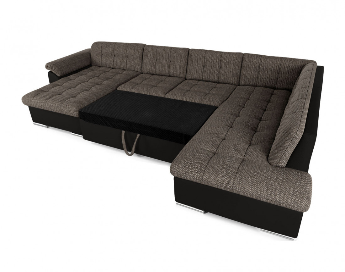 Chuck – canapé panoramique d'angle droit convertible avec coffre au style contemporain