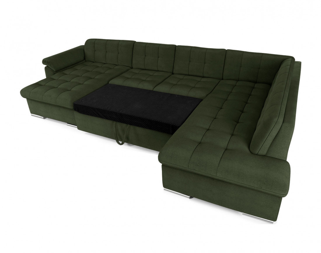 Chuck – canapé panoramique d'angle droit convertible avec coffre au style contemporain