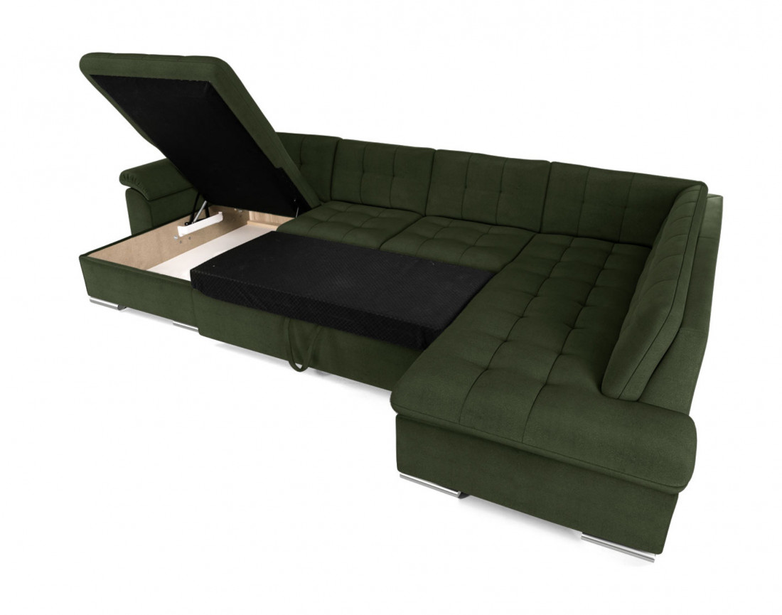 Chuck – canapé panoramique d'angle droit convertible avec coffre au style contemporain