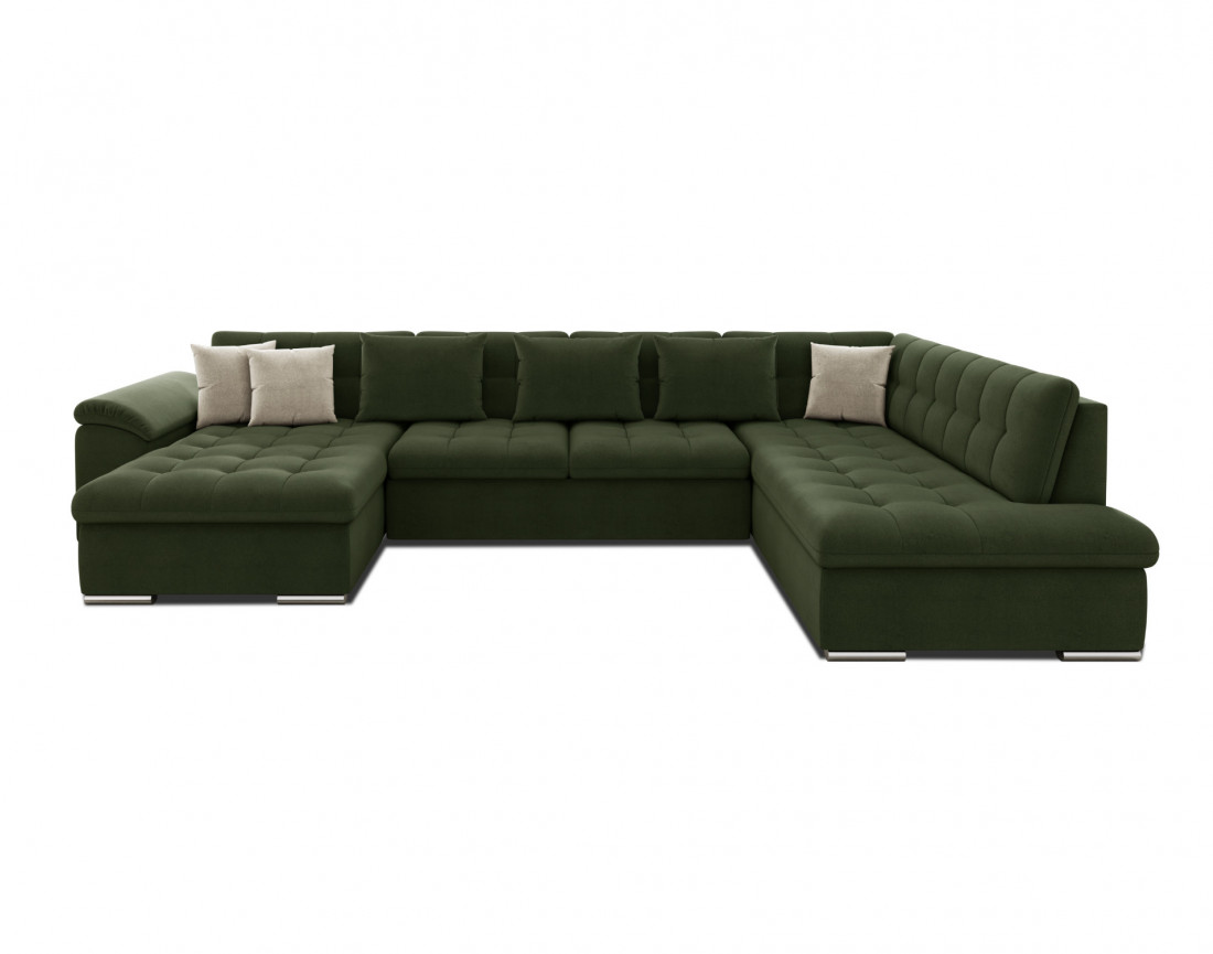 Chuck – canapé panoramique d'angle droit convertible avec coffre au style contemporain