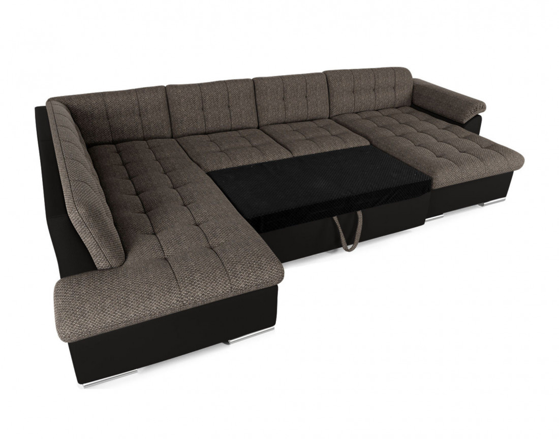 Chuck – canapé panoramique d'angle gauche convertible avec coffre au style contemporain