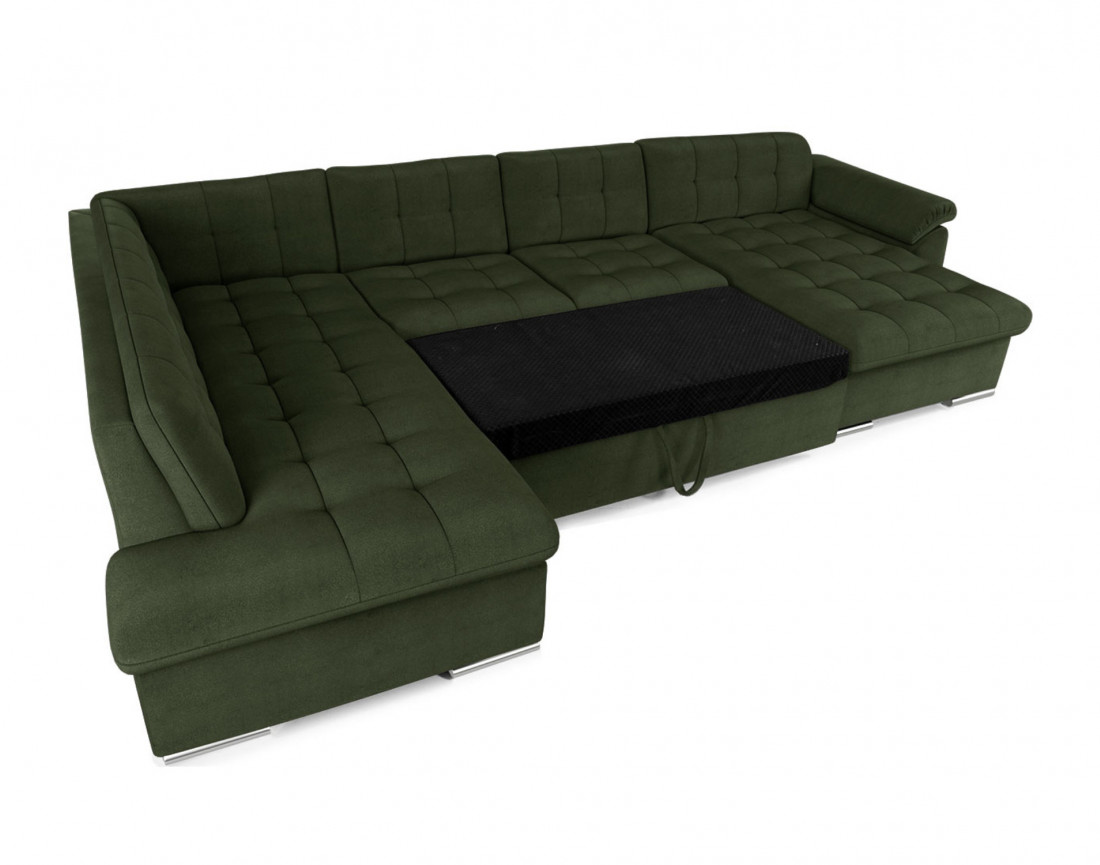 Chuck – canapé panoramique d'angle gauche convertible avec coffre au style contemporain