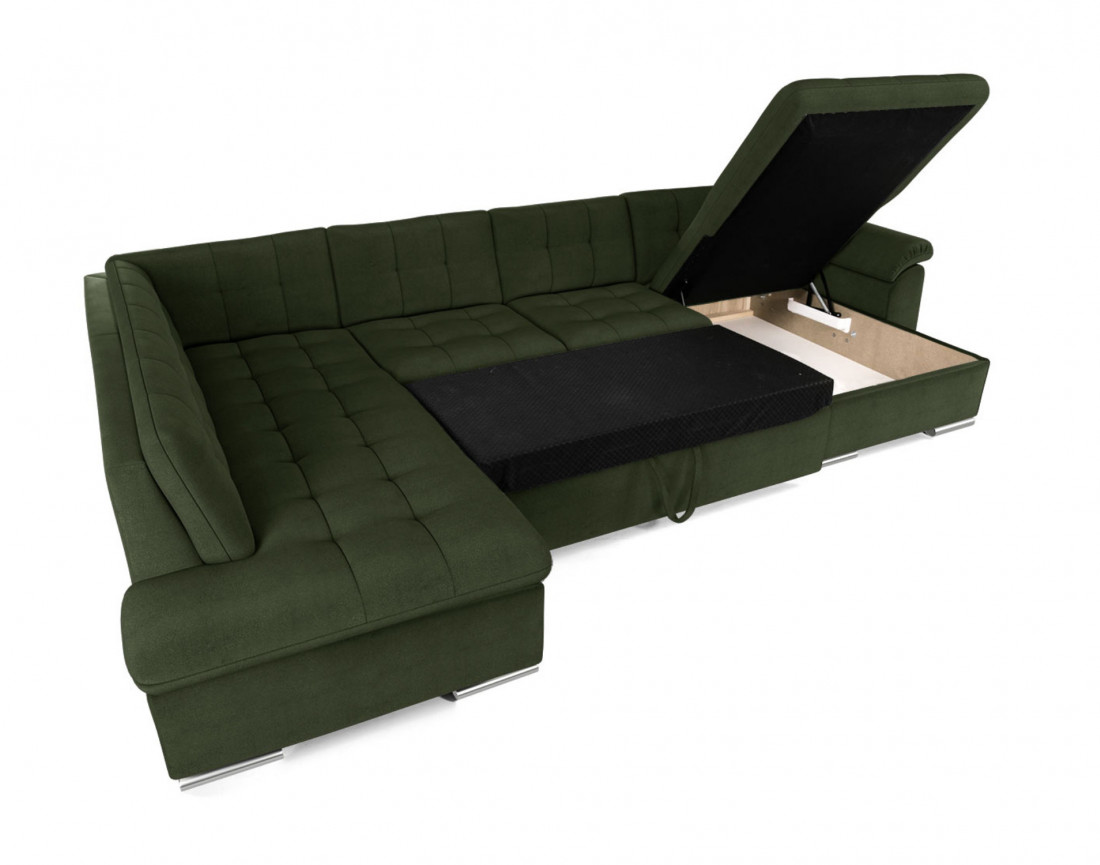 Chuck – canapé panoramique d'angle gauche convertible avec coffre au style contemporain