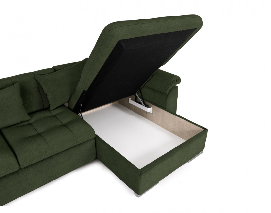 Chuck – canapé panoramique d'angle gauche convertible avec coffre au style contemporain