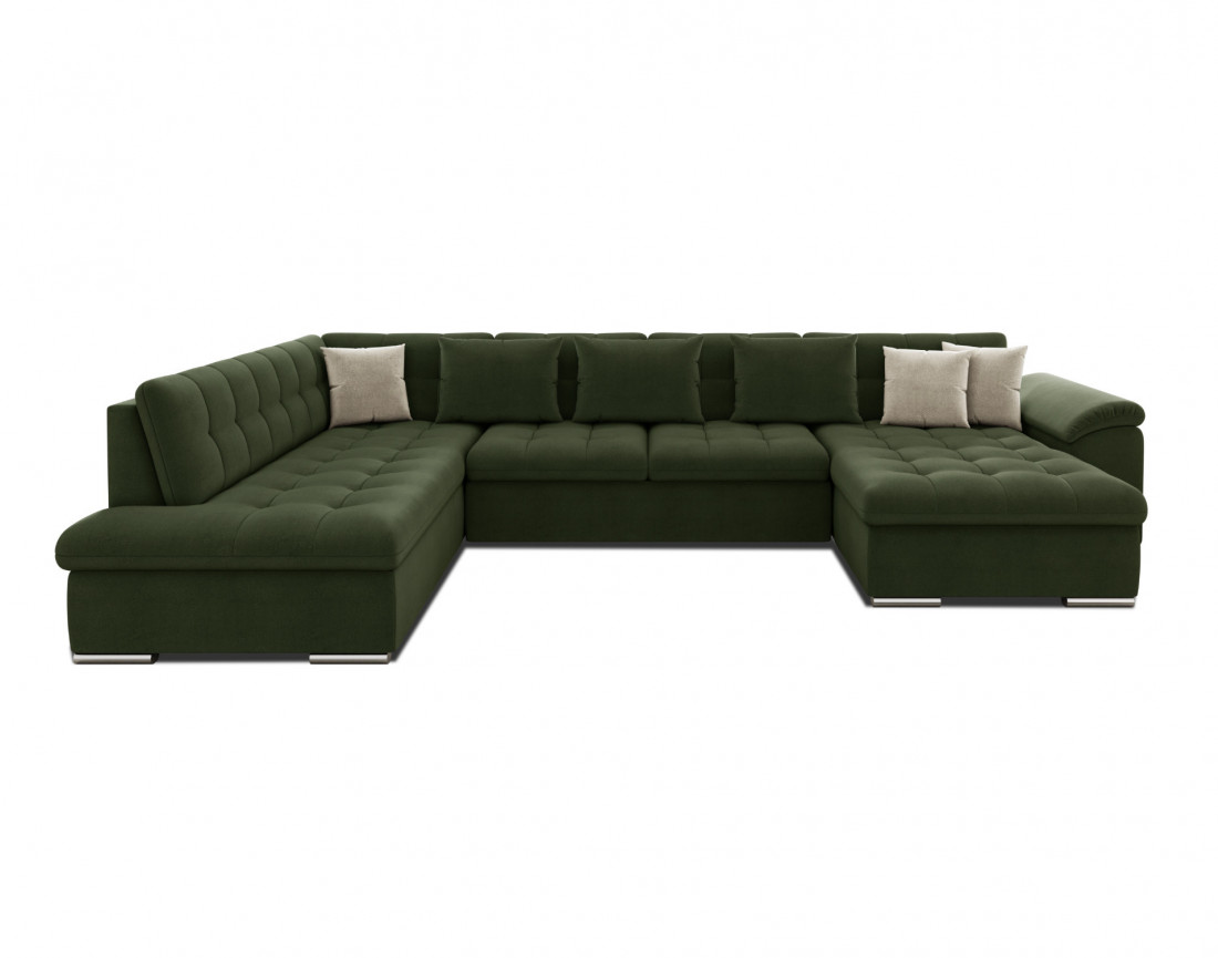 Chuck – canapé panoramique d'angle gauche convertible avec coffre au style contemporain