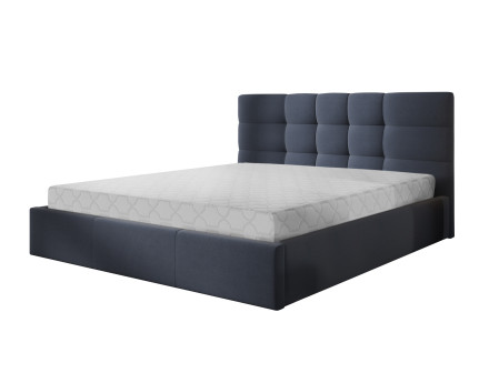 Mael - lit coffre 160x200 cm - en tissu et sommier inclus