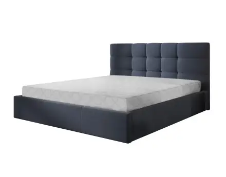Mael - lit coffre 160x200 cm - en tissu et sommier inclus