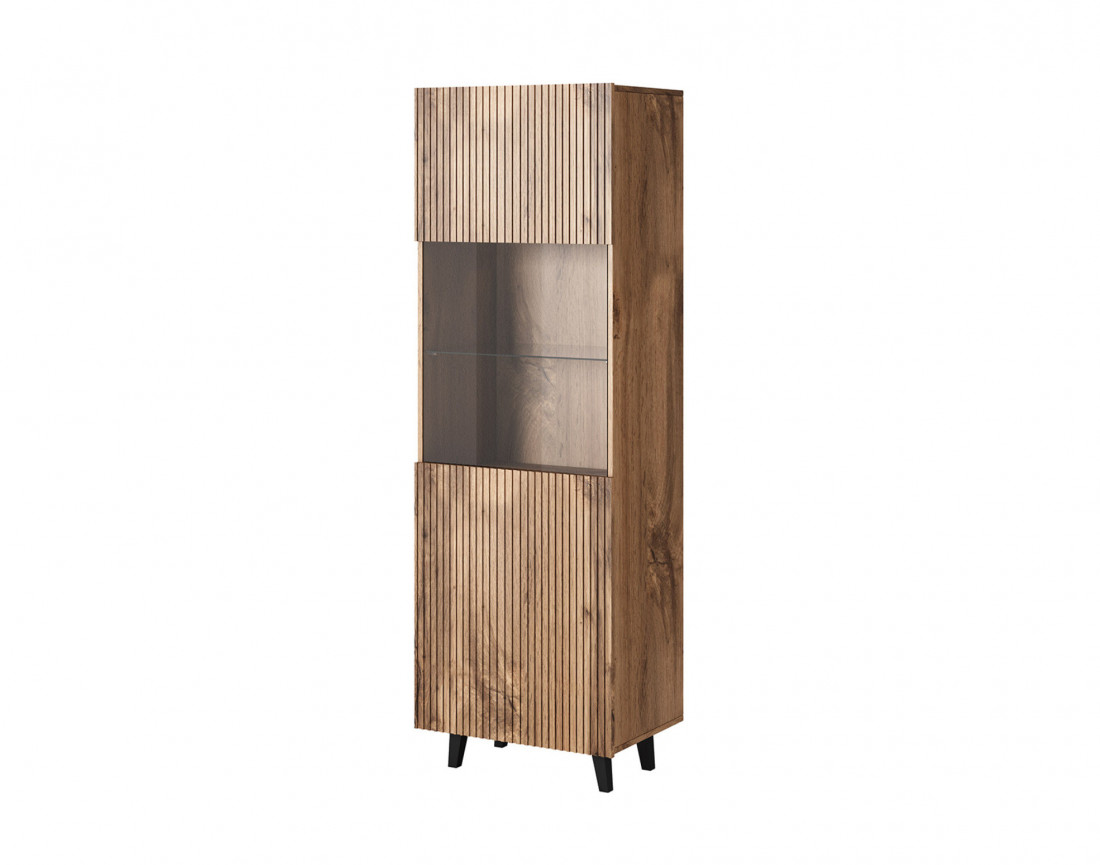 Vitrine - effet bois - 1 porte - 60x182 cm Come