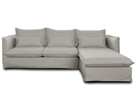 Adriann - canapé d'angle droit fixe 4 places en tissu déhoussable