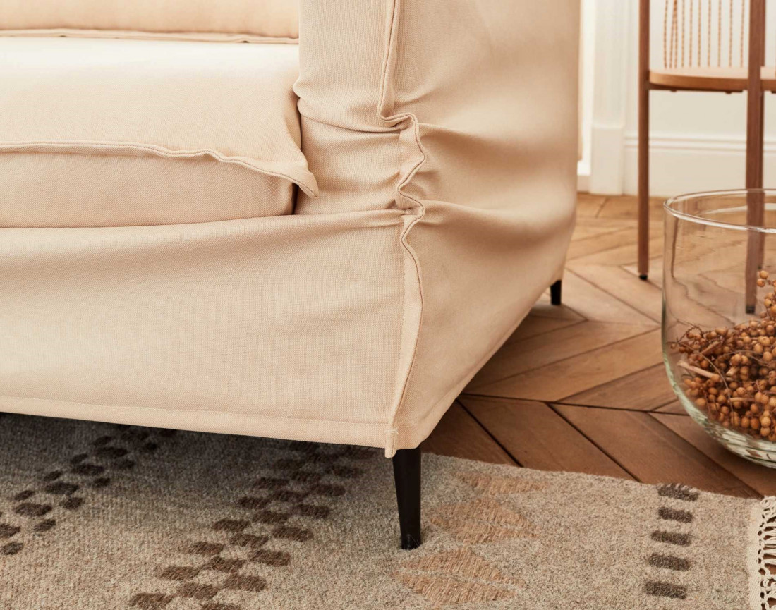 Adriann - canapé d'angle gauche fixe 4 places en tissu déhoussable