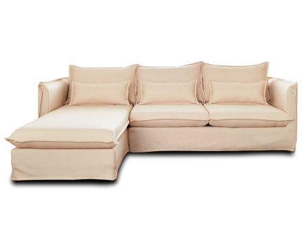 Adriann - canapé d'angle gauche fixe 4 places en tissu déhoussable