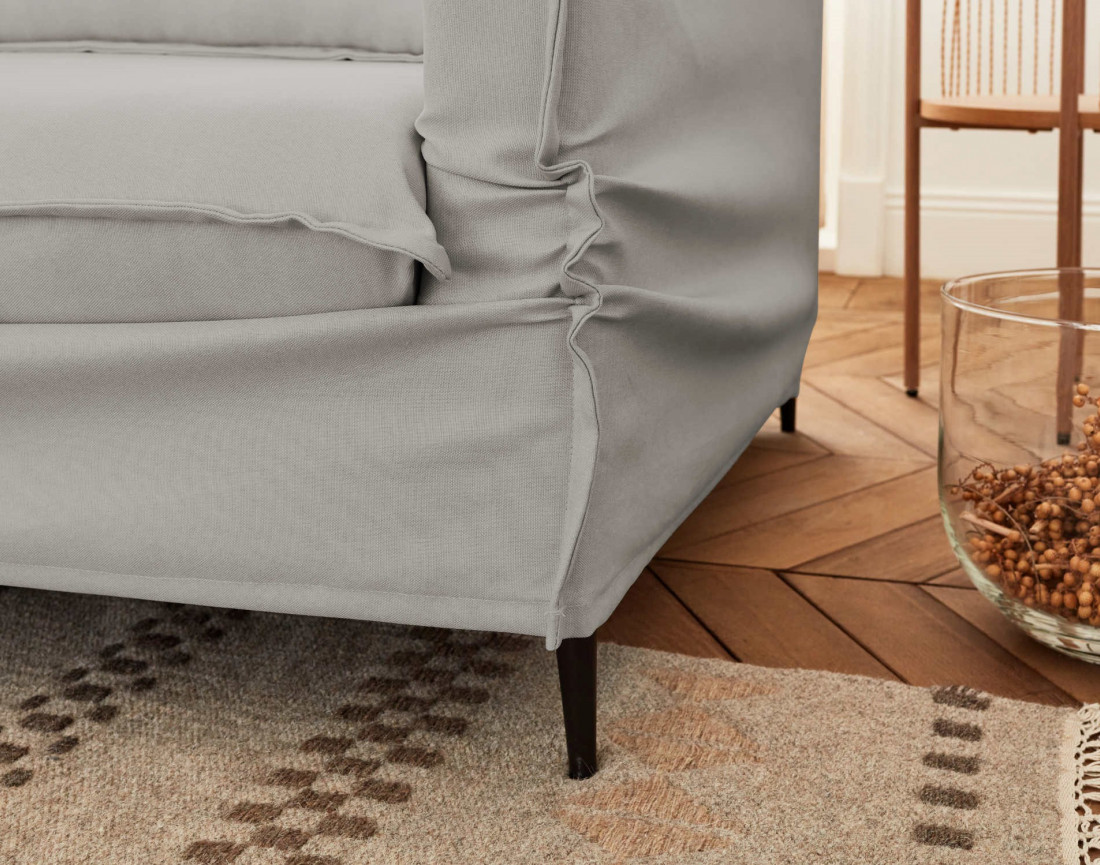 Adriann - canapé d'angle gauche fixe 4 places en tissu déhoussable