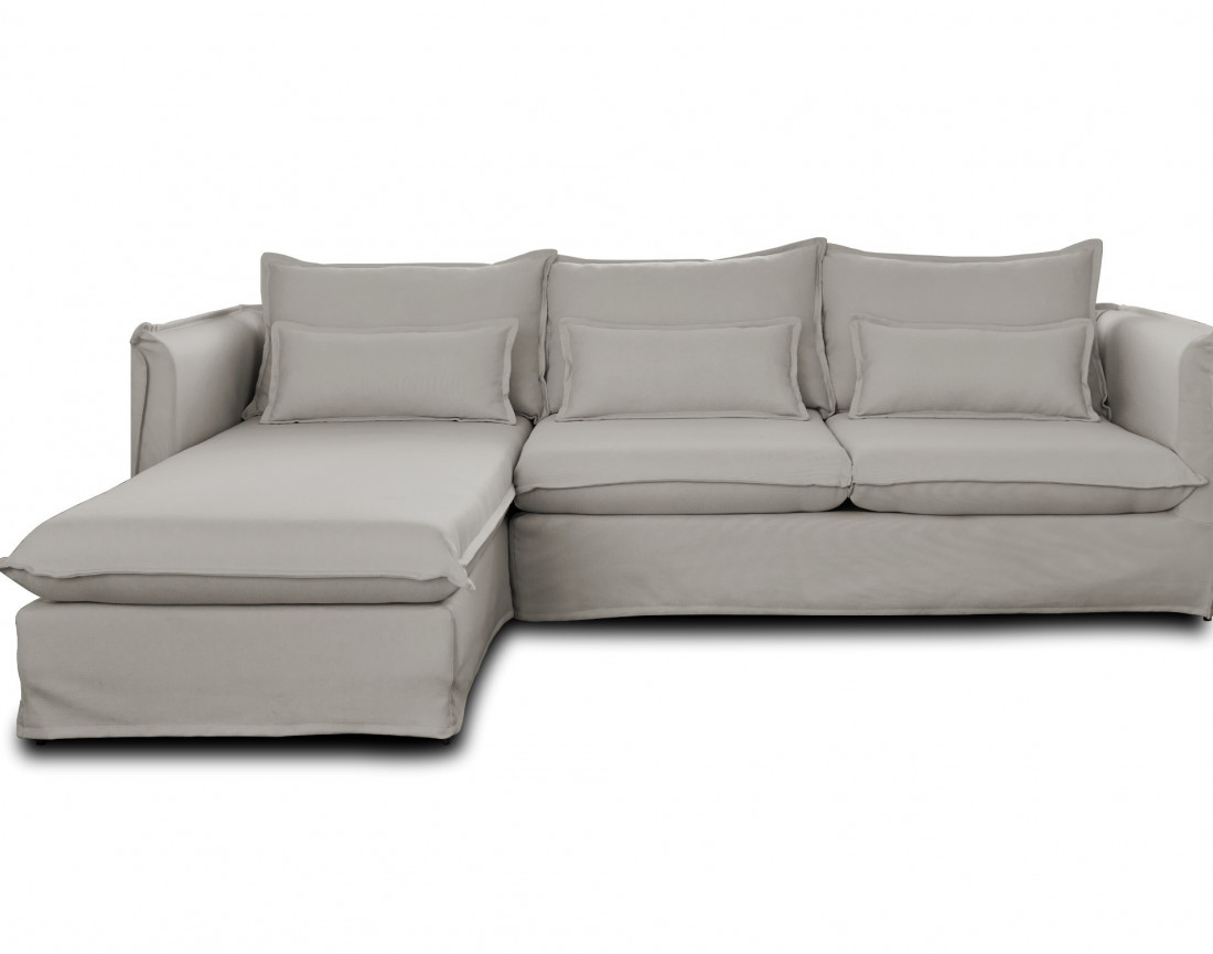 Adriann - canapé d'angle gauche fixe 4 places en tissu déhoussable