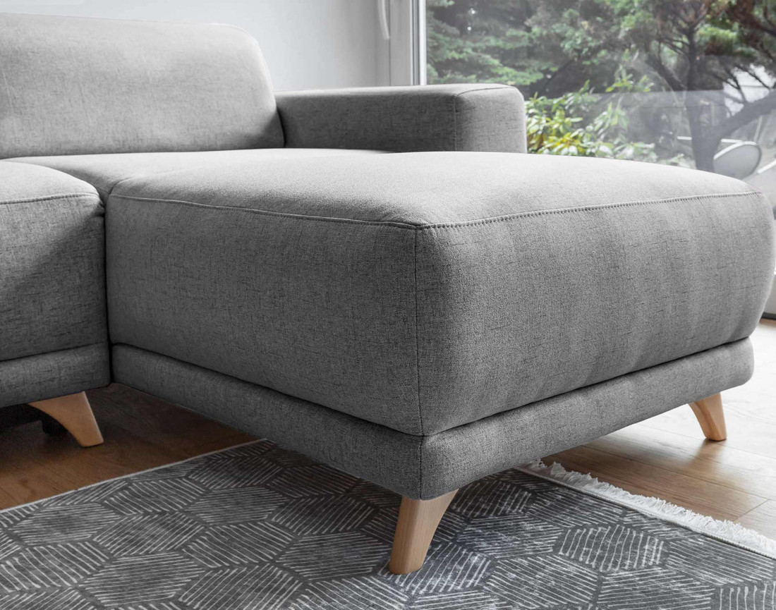 Bella - canapé d'angle réversible convertible 4 places en tissu