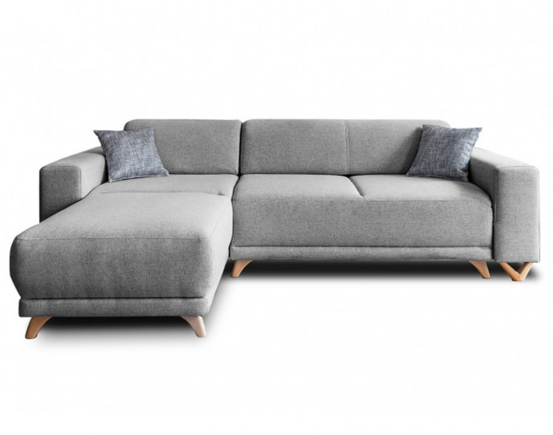 Bella - canapé d'angle réversible convertible 4 places en tissu
