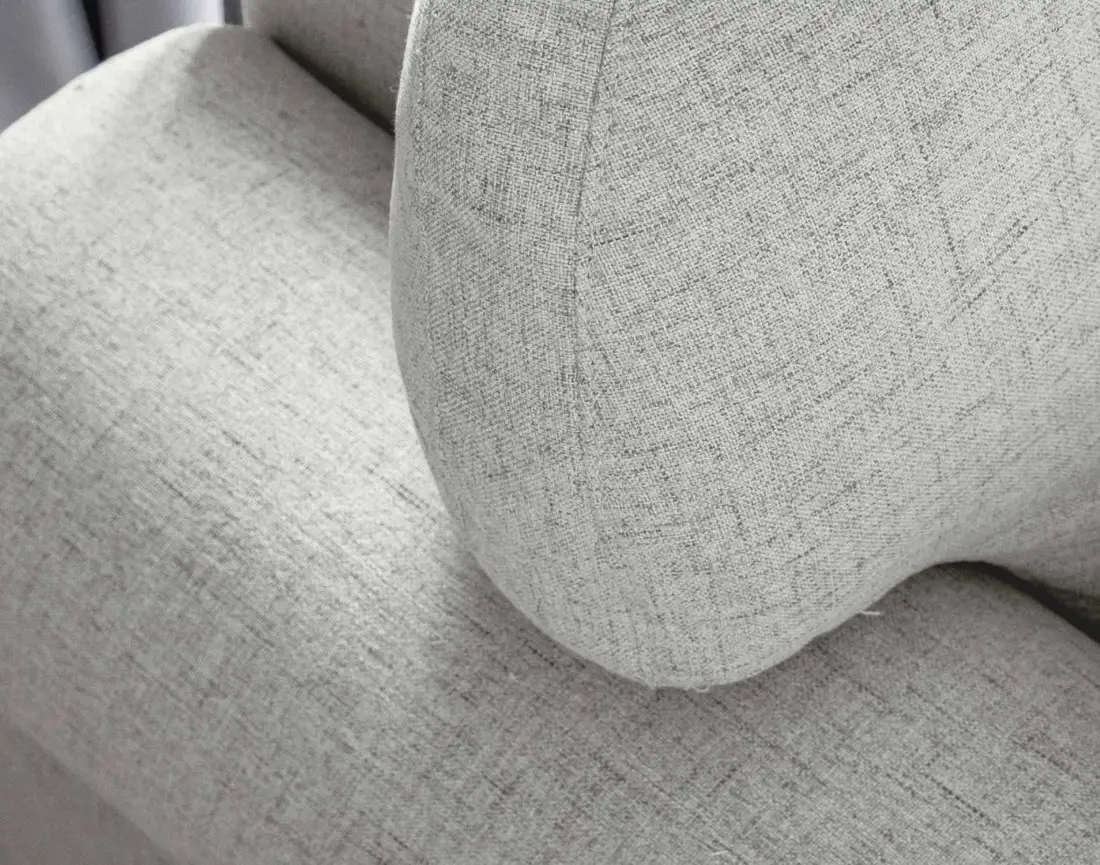Canapé d'angle droit 5 places convertible avec coffre en tissu Olli
