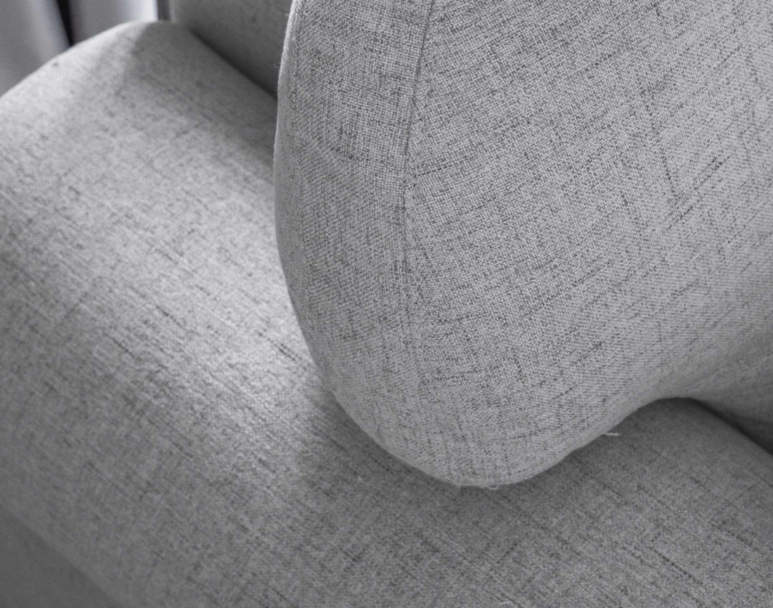 Canapé d'angle droit 5 places convertible avec coffre en tissu Olli