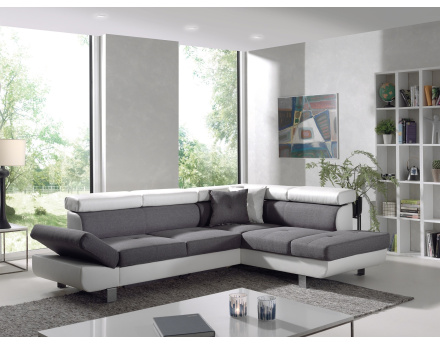Lisbona - Canapé d'angle droit convertible - L 252 x P 190cm