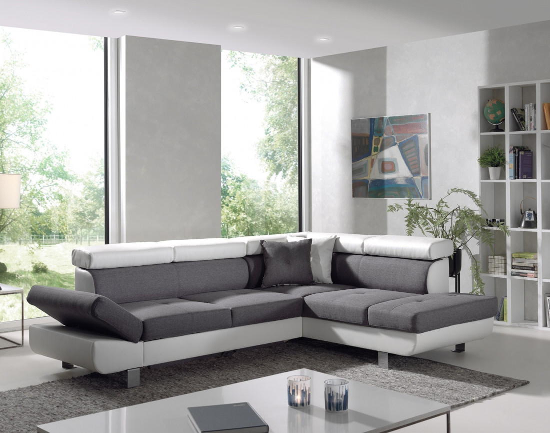 Lisbona - Canapé d'angle droit convertible - L 252 x P 190cm
