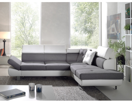 Lisbona - Canapé d'angle droit convertible - L 252 x P 190cm