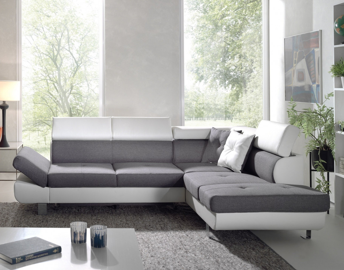 Lisbona - Canapé d'angle droit convertible - L 252 x P 190cm