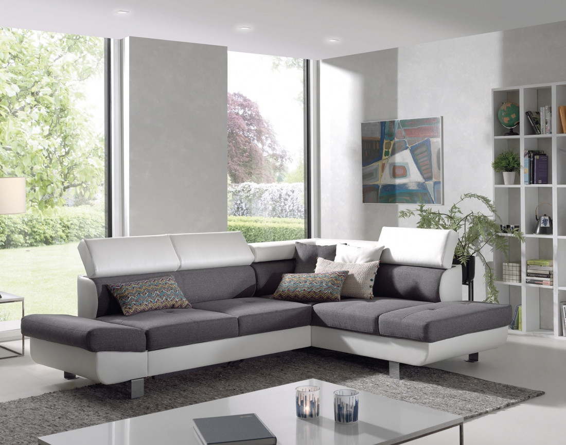 Lisbona - Canapé d'angle droit convertible - L 252 x P 190cm